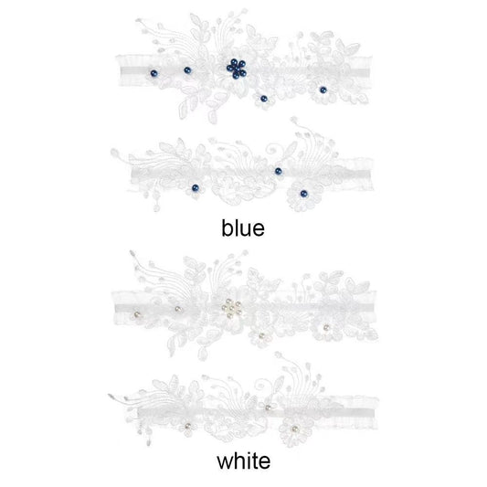 White Elastic Leg Ring Bridal Lace Stockings Band