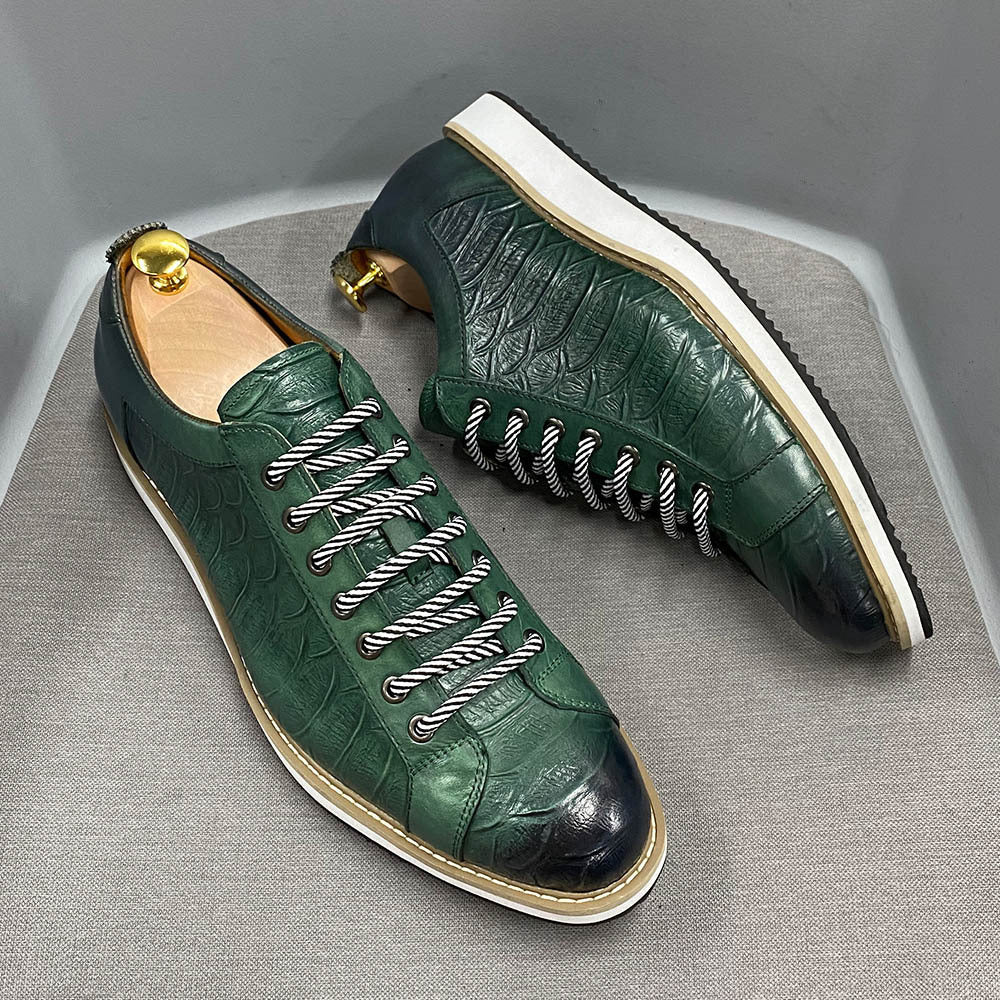 Fashion Pattern Embossed Handmade Shoes For Men
