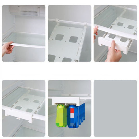 Step-by-step guide on how to install a refrigerator shelf with a focus on the product and installation process.