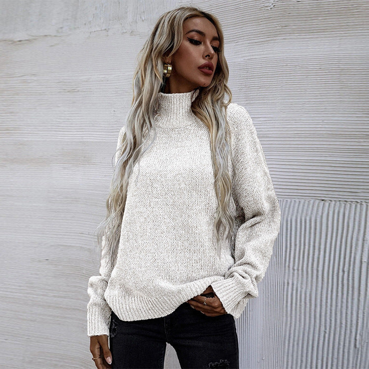 Loose Round Neck Pullover Cable-knit Sweater Women's Clothing