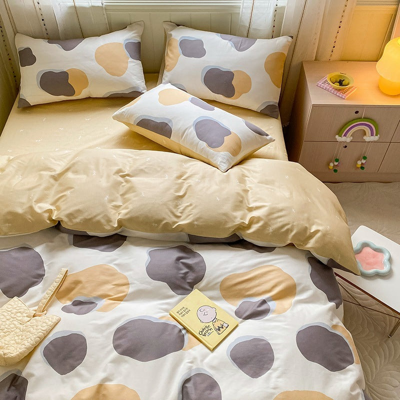 Printed Cartoon Girl Quilt Cover Cotton Four-piece Bed Sheet