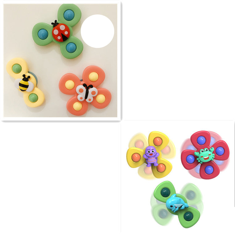 Kids Gyro Insect Sucker Spinner Rattle Bathroom Bath Toys Table Dinner Appease Toys for Baby Toddlers