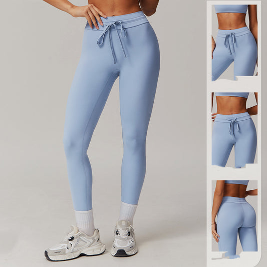 Cloud Sense High Waist Yoga Pants Belly Contracting Hip Raise Fitness Pants