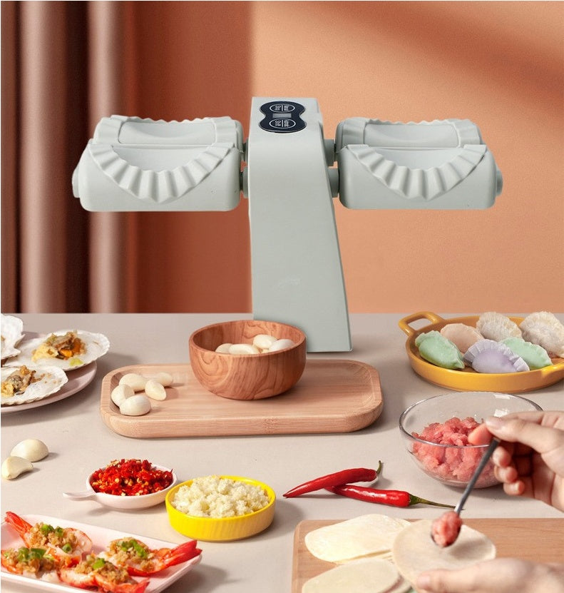 Automatic Double-Headed Electric Dumpling Packer – Type-C Rechargeable, Fast Dumpling Maker