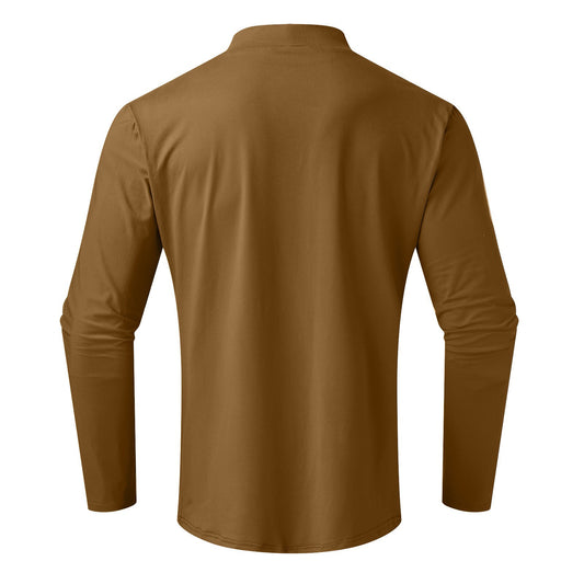 Autumn and Winter High Neck Long Sleeve T-Shirt for Men