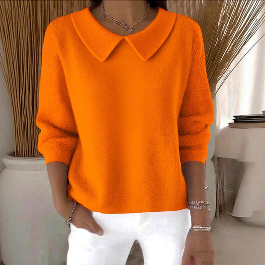 Women's Loose Casual Solid Color Long Sleeve Top-Comfortable & Stylish