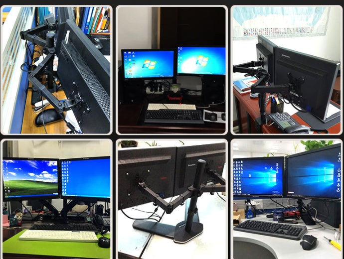 Computer Monitor Stand Dual-screen Desktop Free Lift LCD Multi-screen Splicing Universal Rotating Shelf