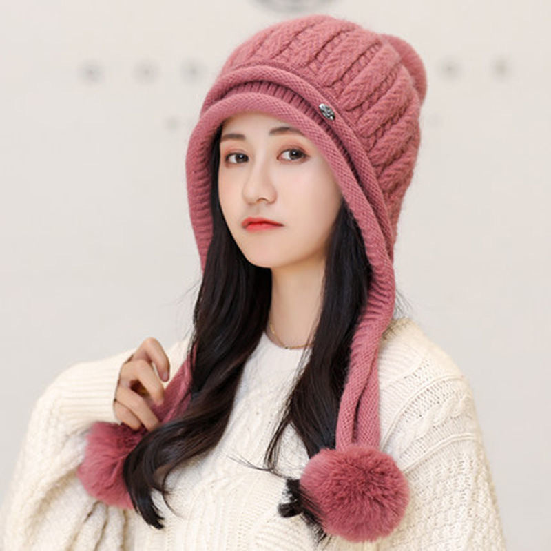 Women's Striped Fleece Colorblock Dome Hat
