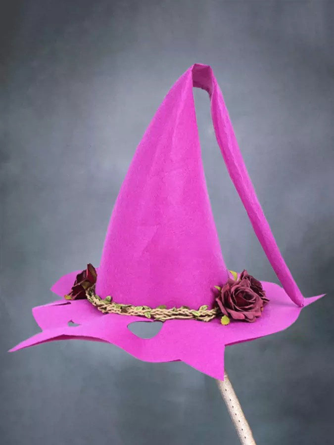 Women Modern Witch Hat Costume Pointed Wool Felt Halloween Party Hats Witch Hat Warm Autumn Winter Cosplay Props