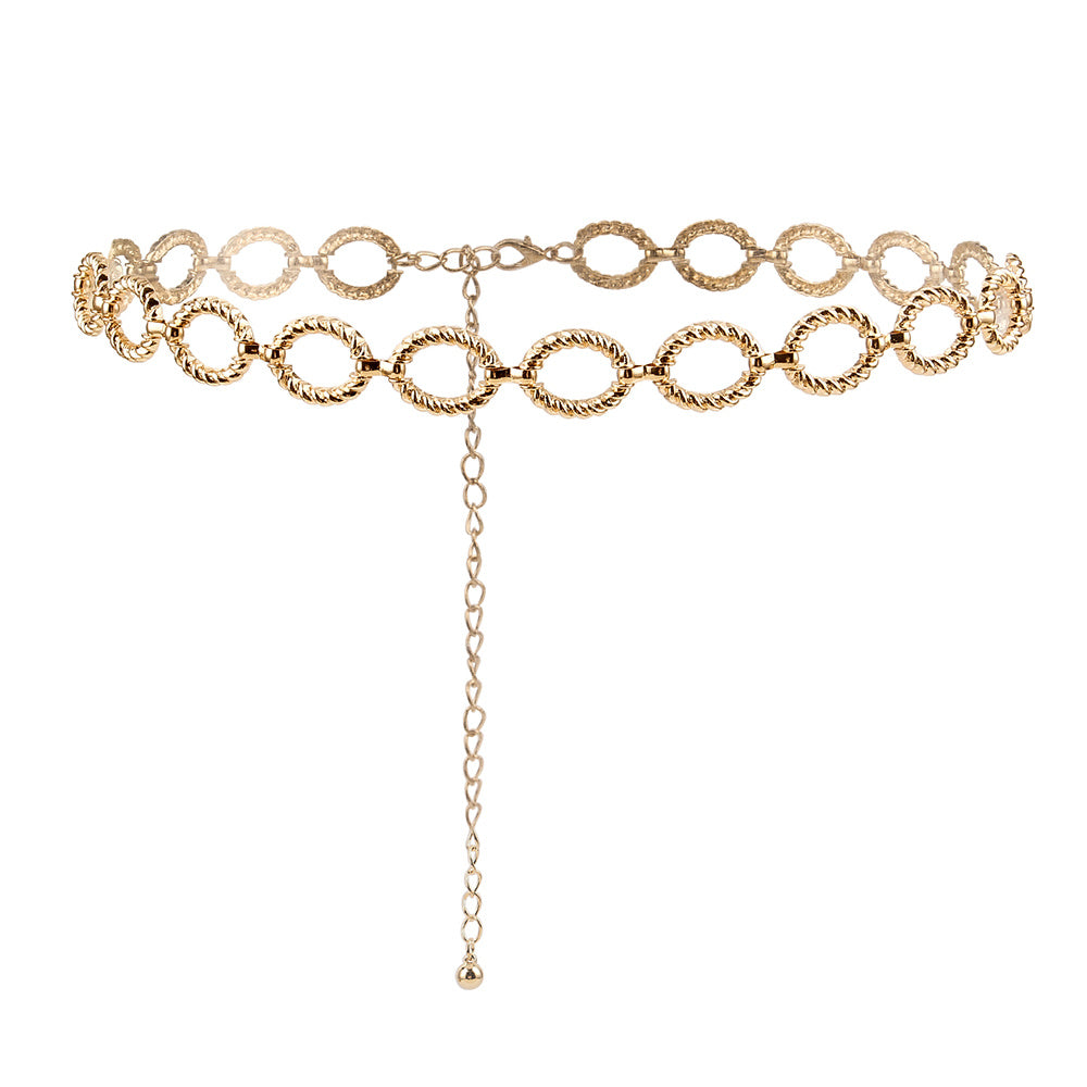 Waist Chain - Women Senior Sense Circle Wavy Metal Chain