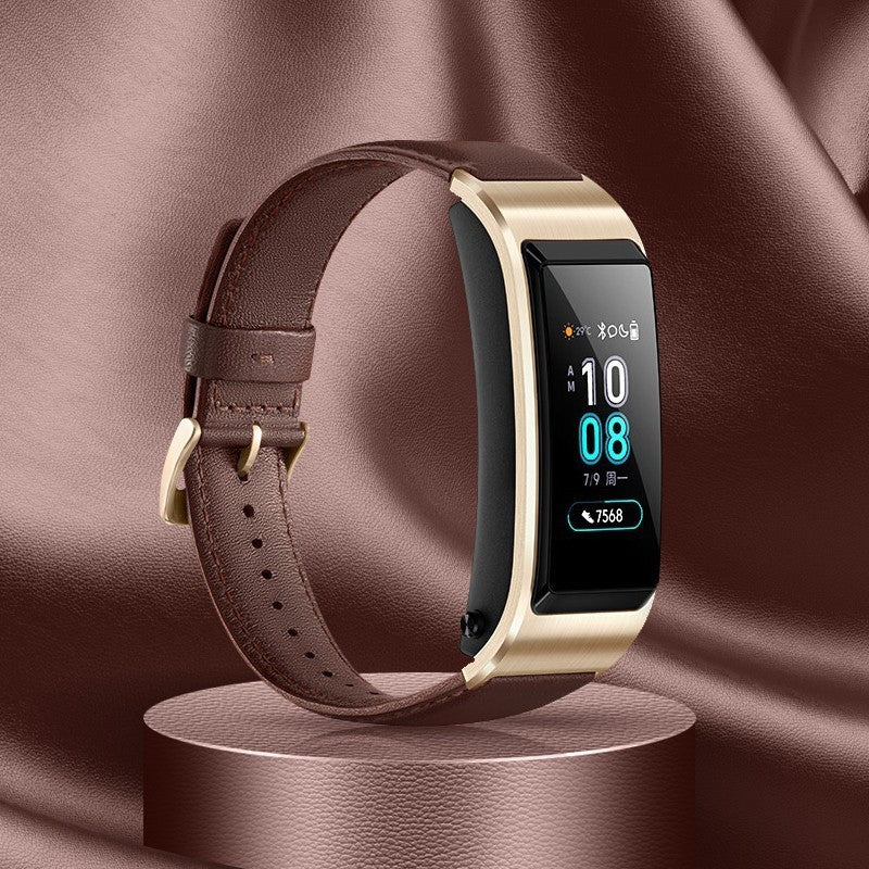 Simple Solid Color B5 Wristband - Genuine Leather Strap