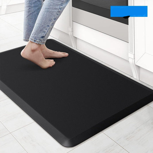 Person stepping onto a black anti-fatigue mat with 'Cross-border supply' text in the corner.