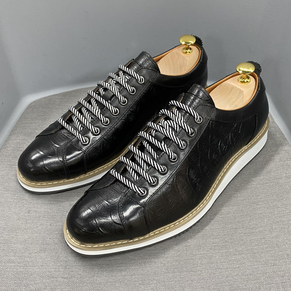 Fashion Pattern Embossed Handmade Shoes For Men