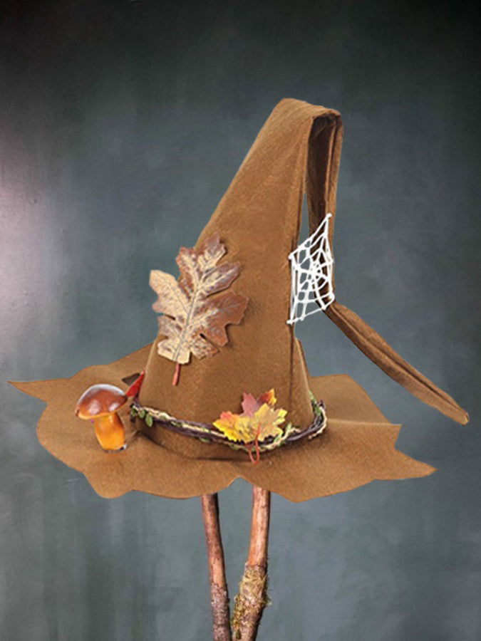 Women Modern Witch Hat Costume Pointed Wool Felt Halloween Party Hats Witch Hat Warm Autumn Winter Cosplay Props