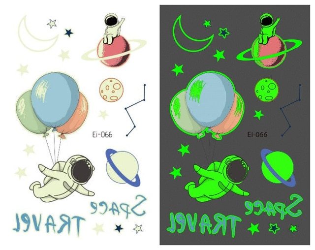 Waterproof Kids Aerospace Luminous Tattoo Stickers