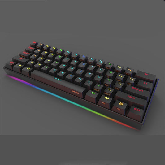 RGB keyboard with 60% size on a dark background