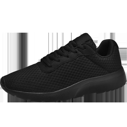 Black athletic shoe on a white background