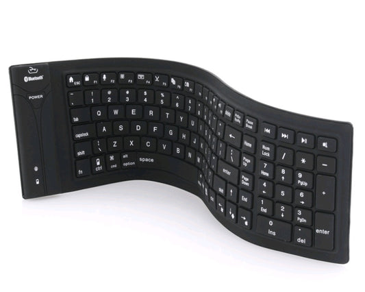 Curved keyboard on a white background