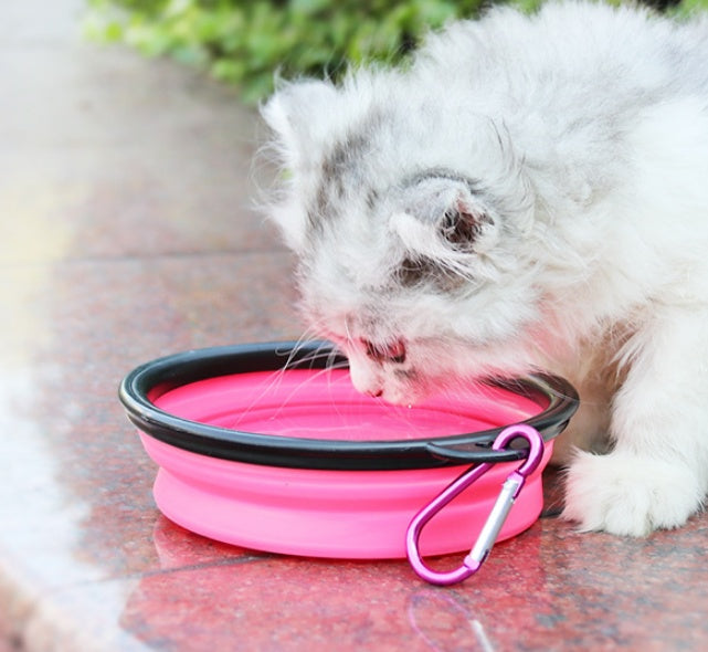 2-in-1 Pet Water Bottle Dispenser - Travel Portable Dog Cat Drinking Silicone Bowl