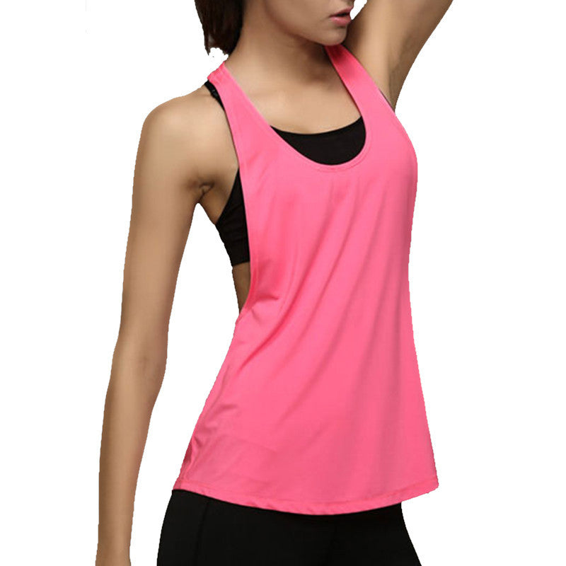Europe and the United States sexy sleeveless strapless perspective loose sports vest vest female summer wear blouse shirt fitness running