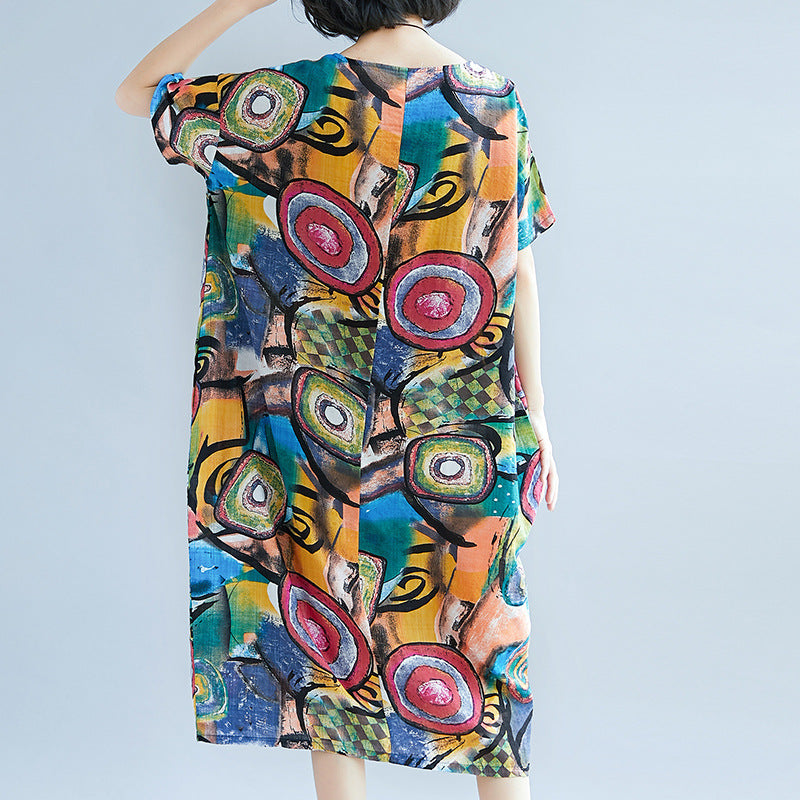 Slim short-sleeved dress