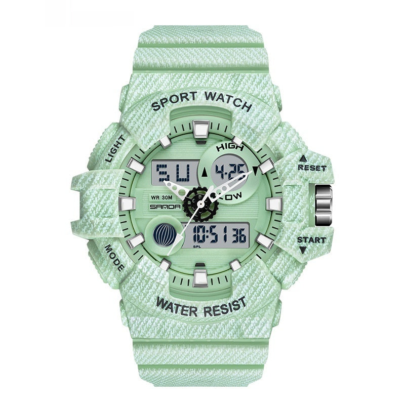Trendy Sports Electronic Watch | Double Display, Luminous, Waterproof, Unisex