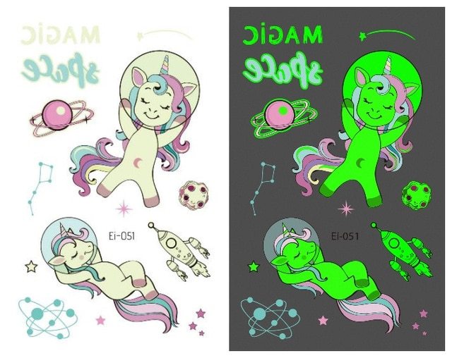 Waterproof Kids Aerospace Luminous Tattoo Stickers