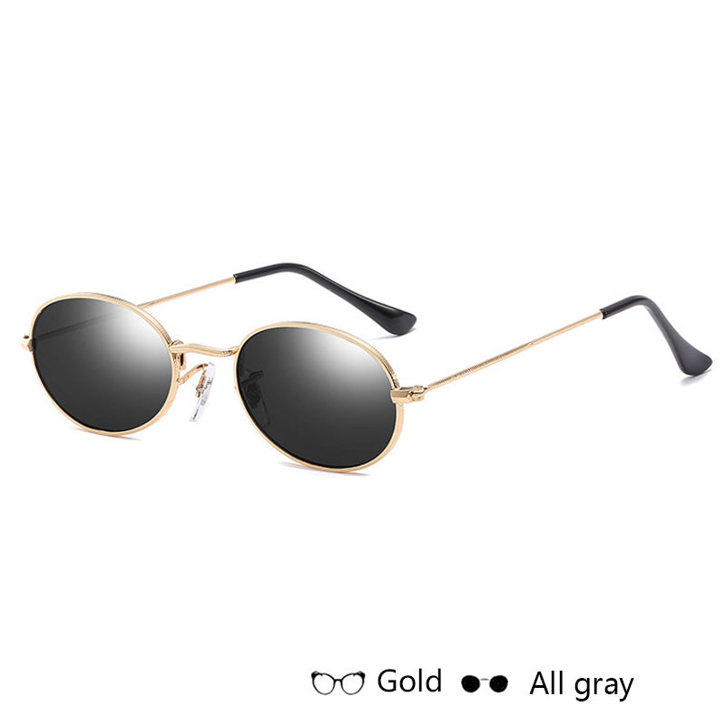 Women’s Oval Metal Frame Sunglasses
