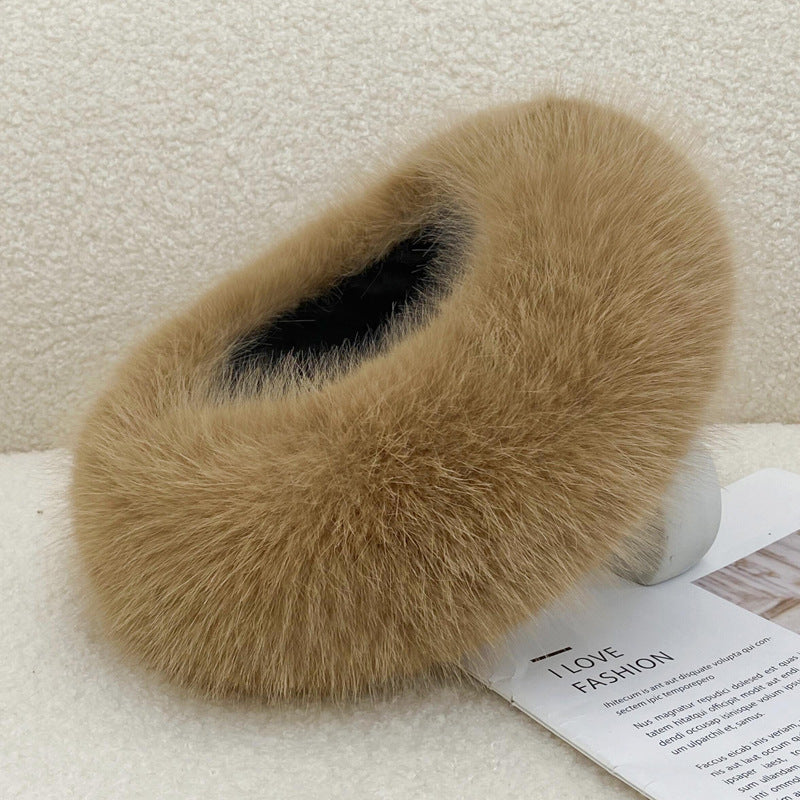 Winter Fur Thickened No-Top Hair Ring Hat