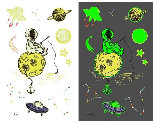 Waterproof Kids Aerospace Luminous Tattoo Stickers