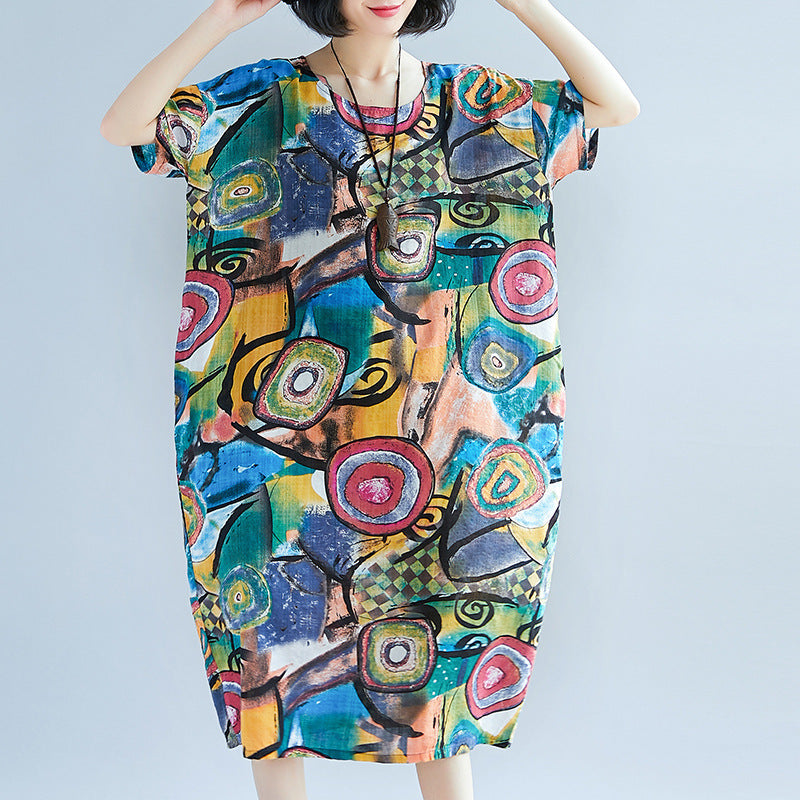 Slim short-sleeved dress