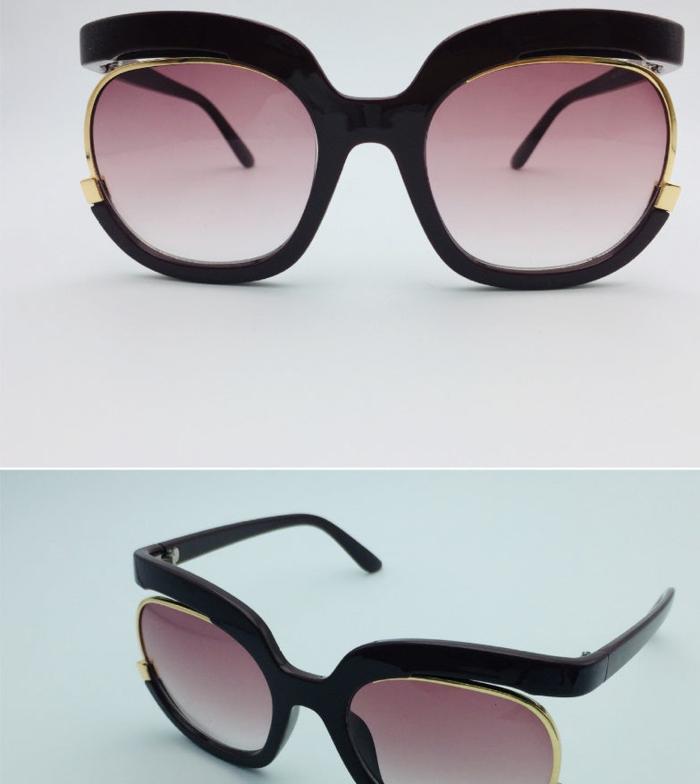 Cat Eye Half Frame Flying Sunglasses for Women