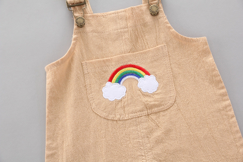 Rainbow Bib Pants for Girls - Baby Kids Clothing