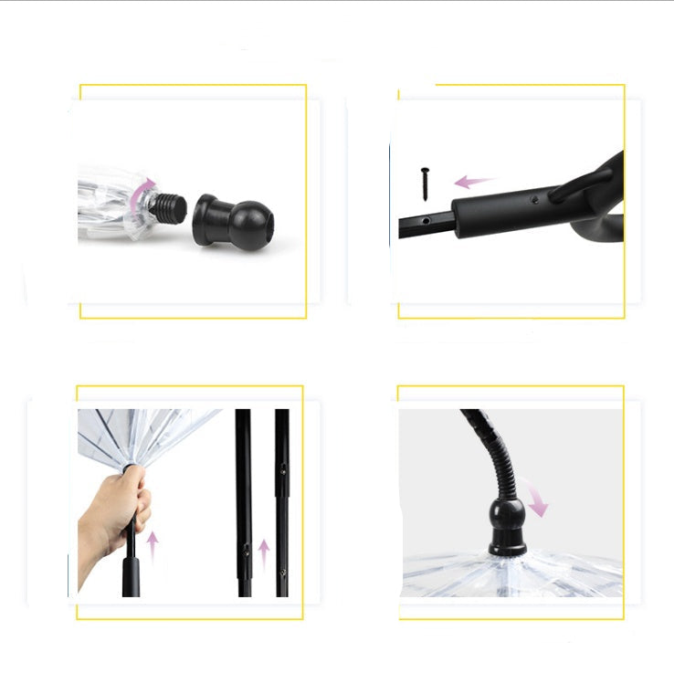 Transparent Pet Supplies Adjustable Pet C Type Umbrella