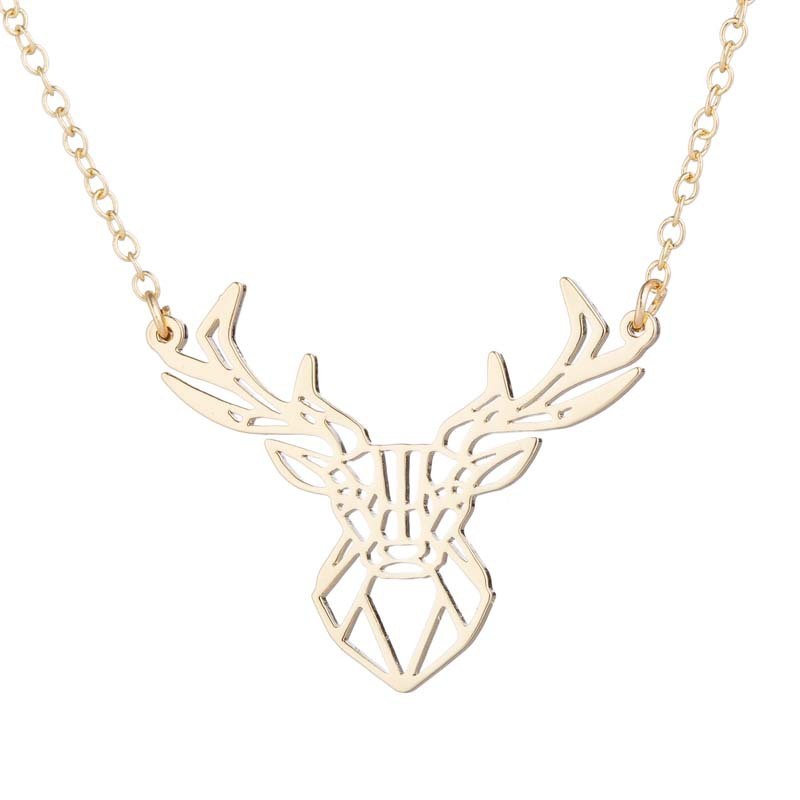 Antler pendant animal necklace female