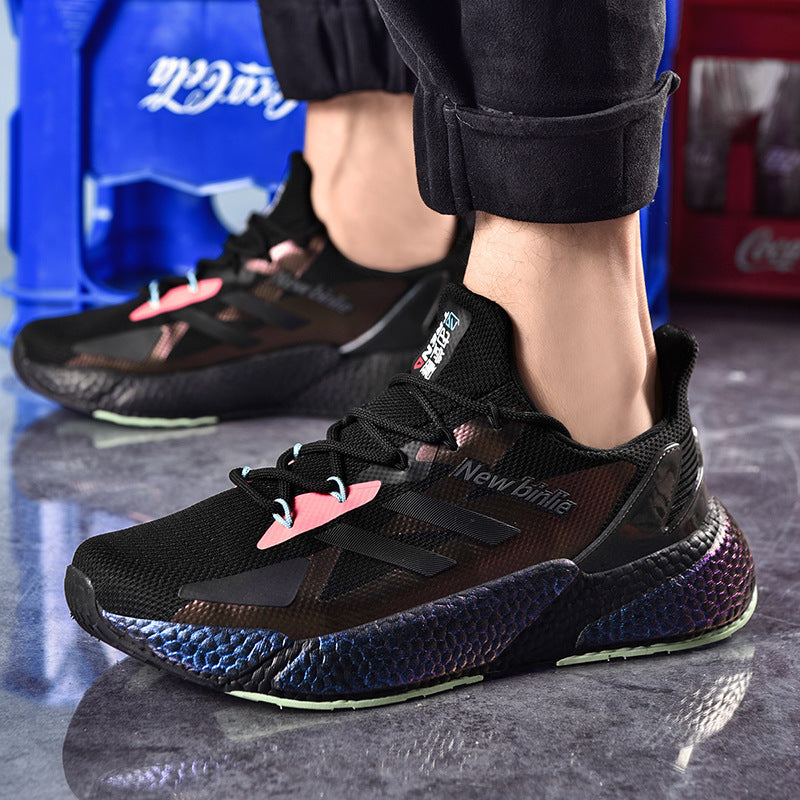 Men's Summer Breathable Lightweight Popcorn Flying Woven Running Shoes