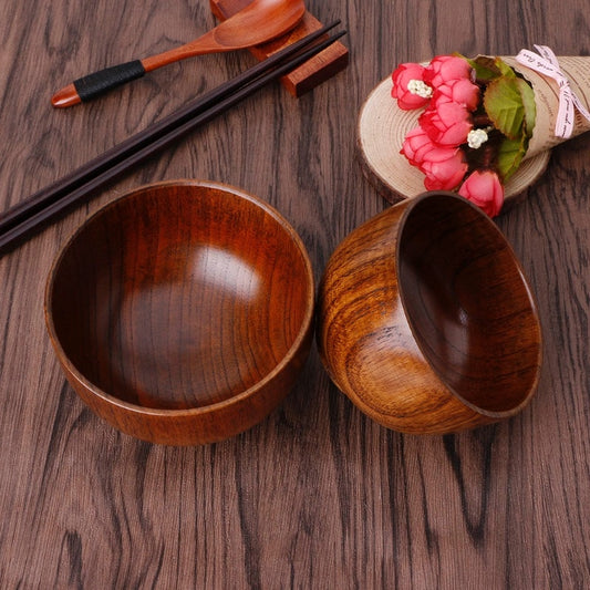 Wooden Round Bowl Set - Versatile and Elegant