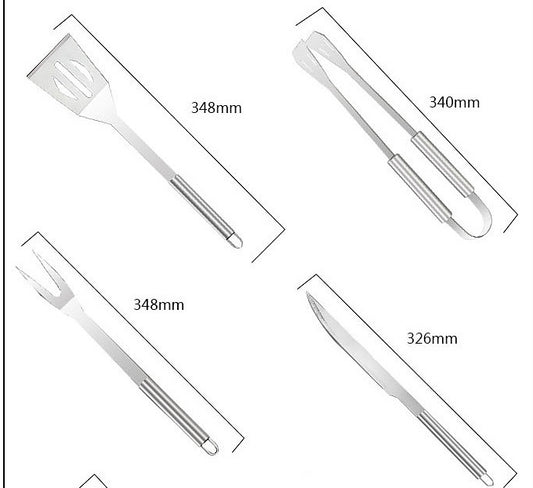 10-Piece Stainless Steel BBQ Barbecue Tool Set