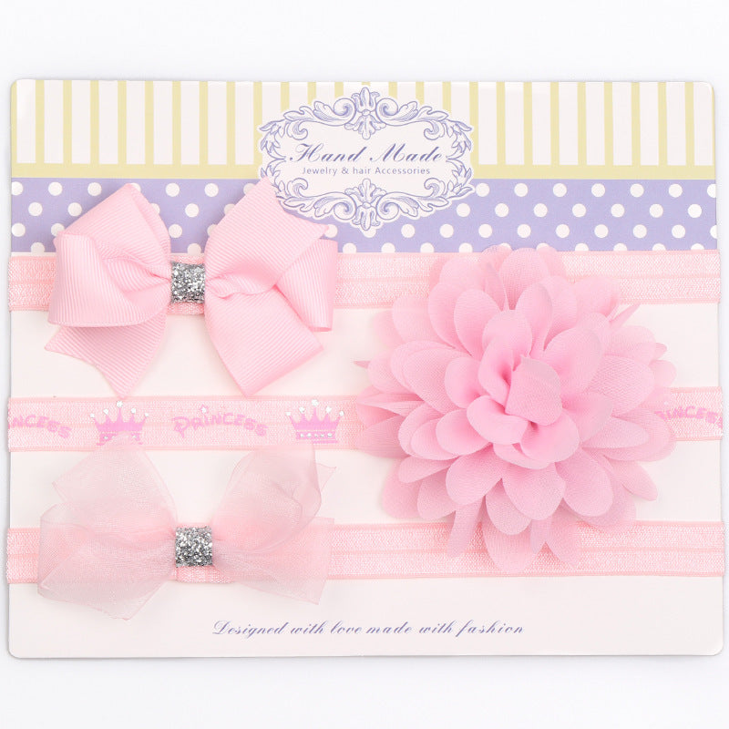 European And American New Headband Combination Bow Baby Hair Accessories Set
