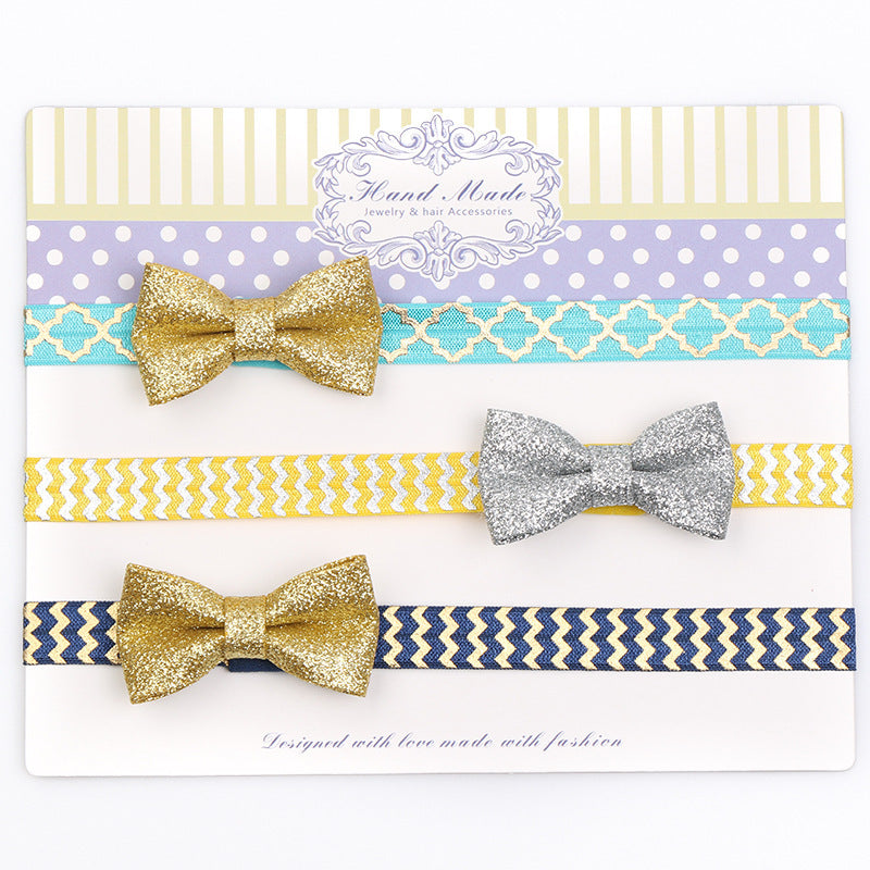 European And American New Headband Combination Bow Baby Hair Accessories Set