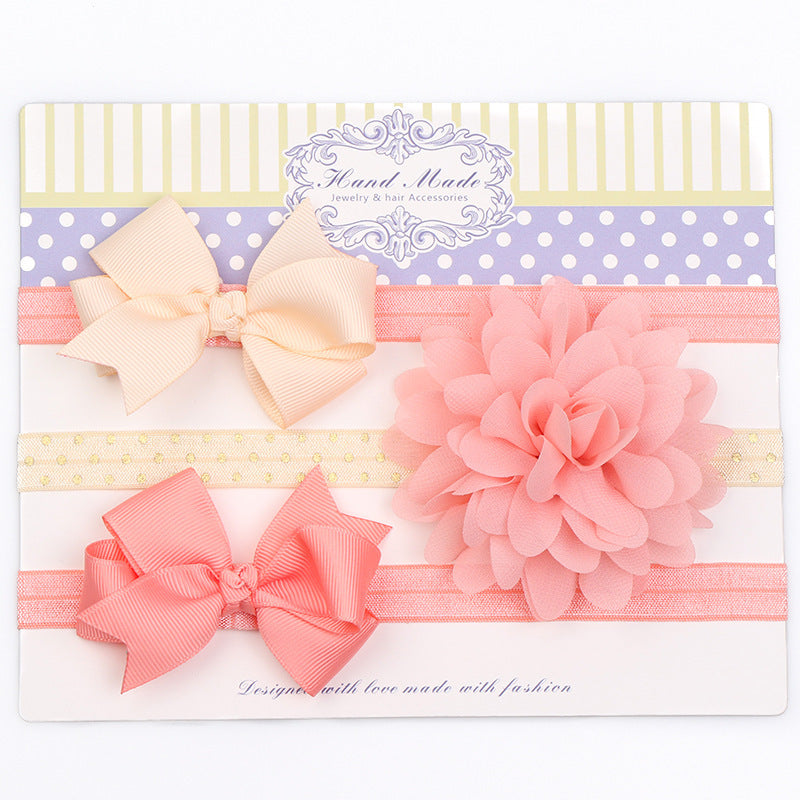European And American New Headband Combination Bow Baby Hair Accessories Set