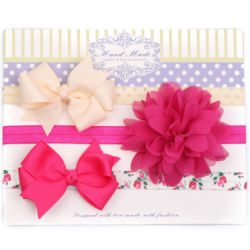 European And American New Headband Combination Bow Baby Hair Accessories Set