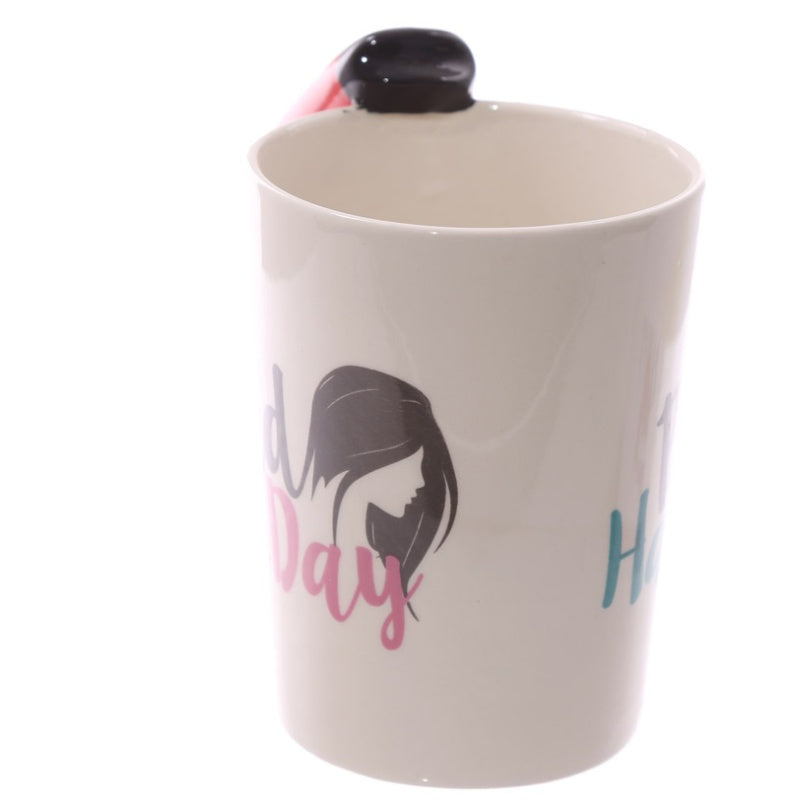 Creative Ceramic Hair Dryer Mug Ladies Tool Hair Dryer Hair Salon Bathroom Decor Vanity Decor Coffee Cup Hairdresser Gift