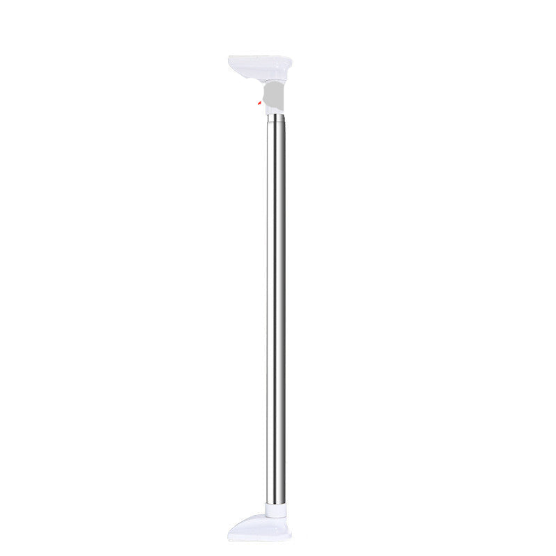 Metal stand with specifications on pipe diameter and length on a white background