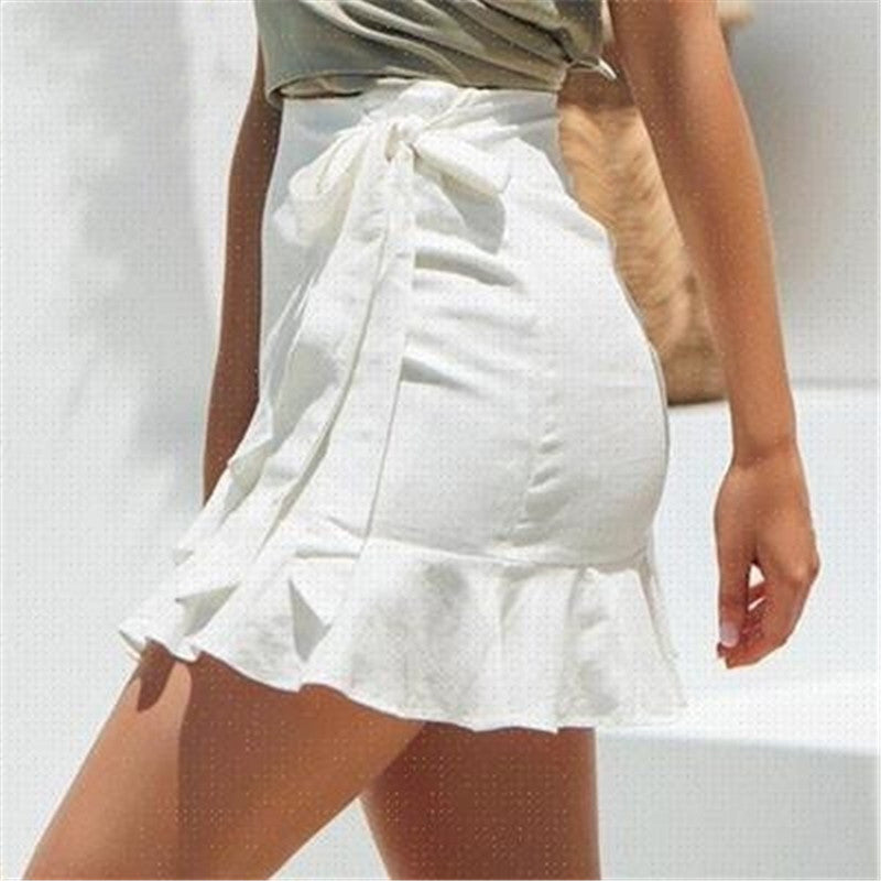 Women's Casual Elegant Bubble Linen Skirt Dresses - Waisted & Comfortable