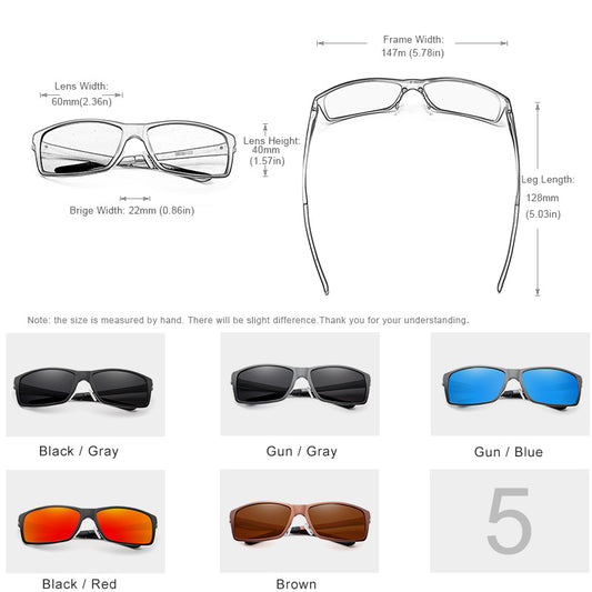 New Polarized Rectangular Driving Sunglasses for Men