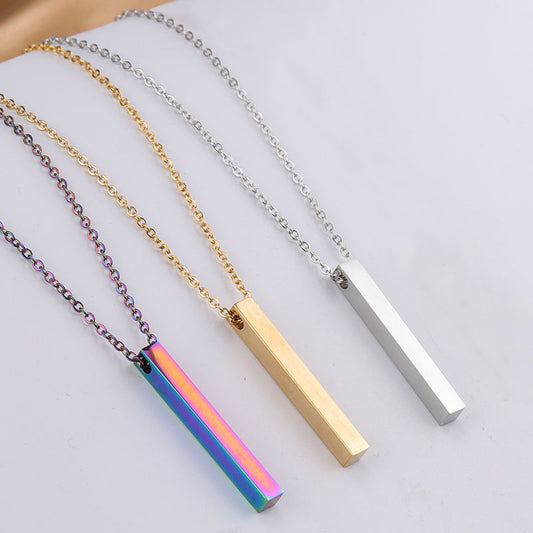 Fashion Simple Pendant Necklace - Minimalism Square Necklace
