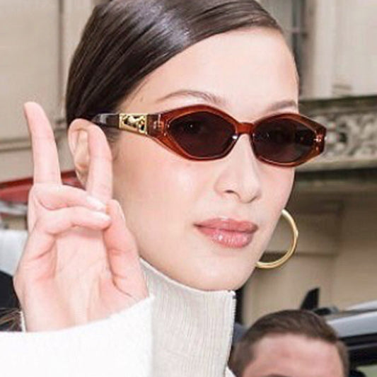 Retro Small Frame Polygon Cat Eye Sunglasses for Women