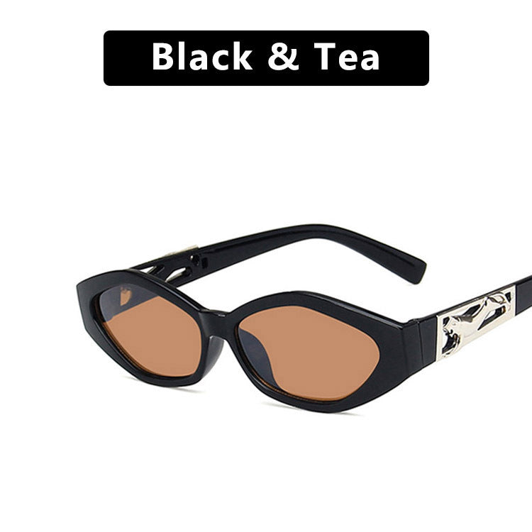 Retro Small Frame Polygon Cat Eye Sunglasses for Women