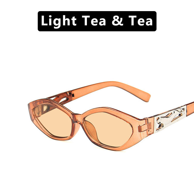 Retro Small Frame Polygon Cat Eye Sunglasses for Women